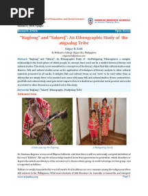 Ethnographic Study of Matigsalug Tribe