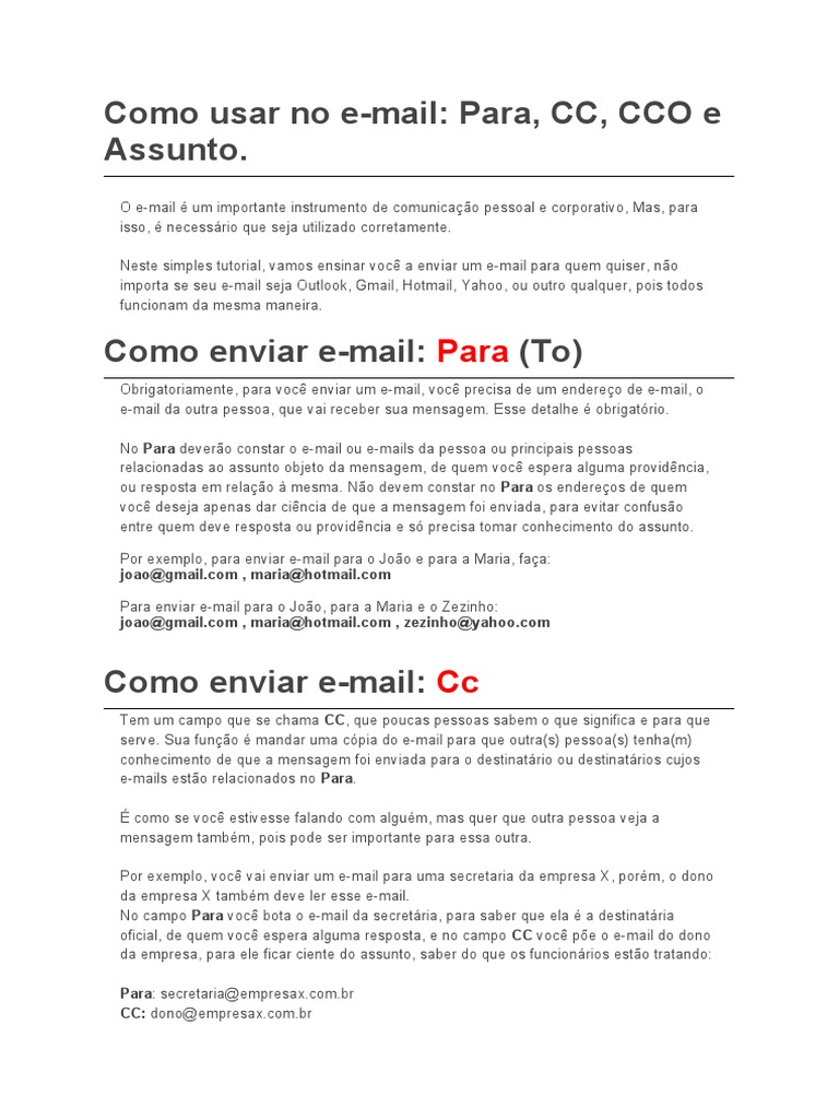 Como Usar o E-Mail Corretamente | PDF | Gmail