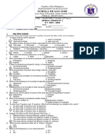 Core 1 Quarterly Exam (2nd Sem) General Chemistry 1 Review