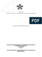 Actividad N°9 Evidencia N° 1 Importancia y trascendencia de los valores éticos empresariales