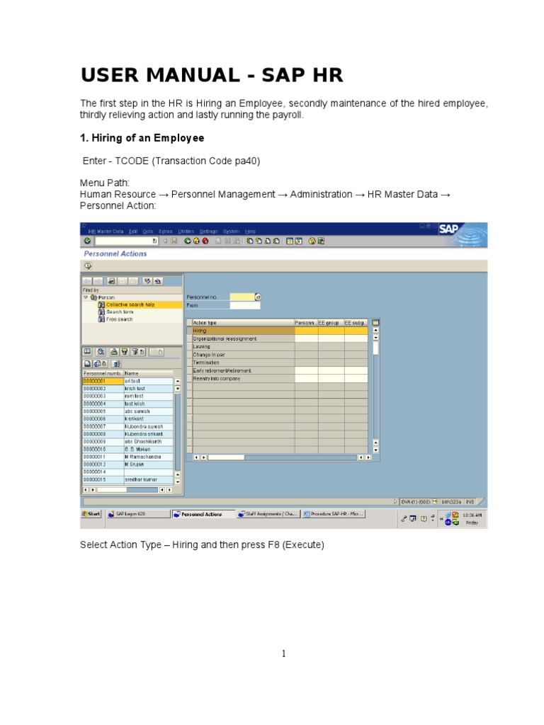 SAP HR User Manual: Payroll Process | PDF | Payroll | Banks