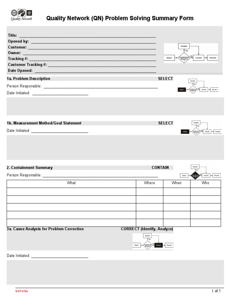 Problem Solving Form | PDF | Evaluation | Cognition