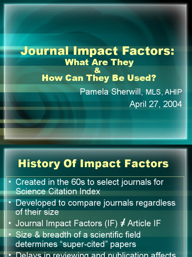 Journal Impact Factors Tutorial PDF Academic Journal Scholarly