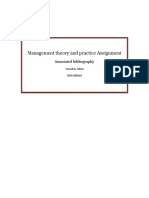 Management Theory and Practice Assignment: Annotated Bibliography