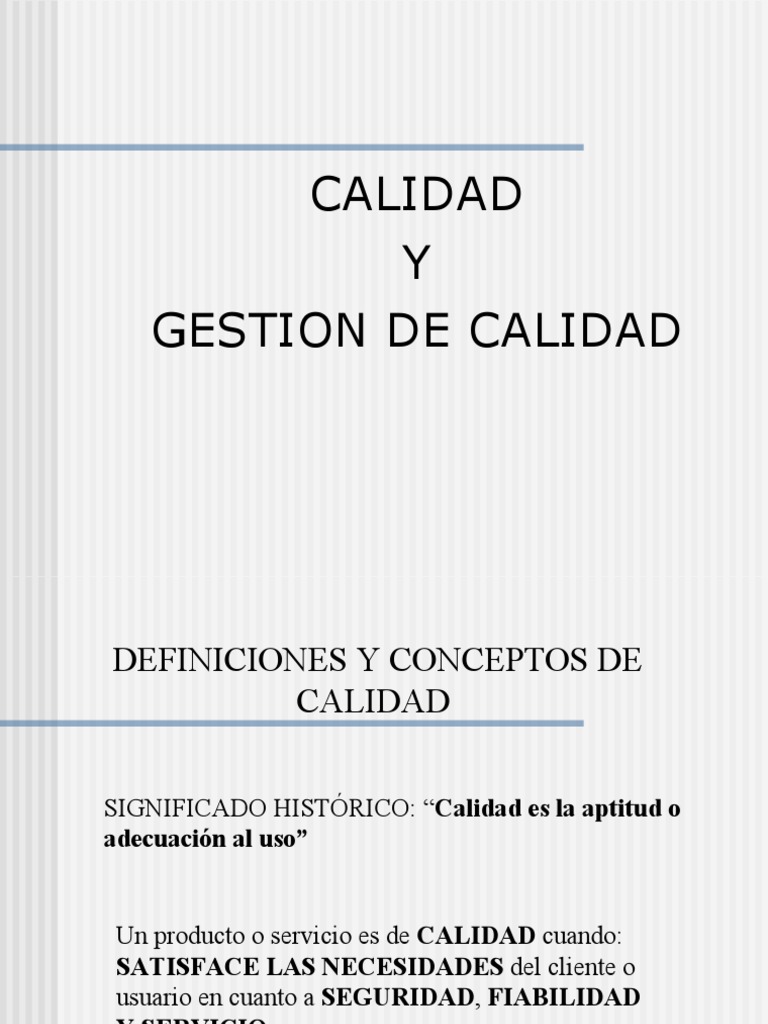 Gestión y Control de Calidad ISO 9000 | PDF | Calidad (comercial ...