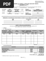 Sworn Statement of Assets, Liabilities and Net Worth