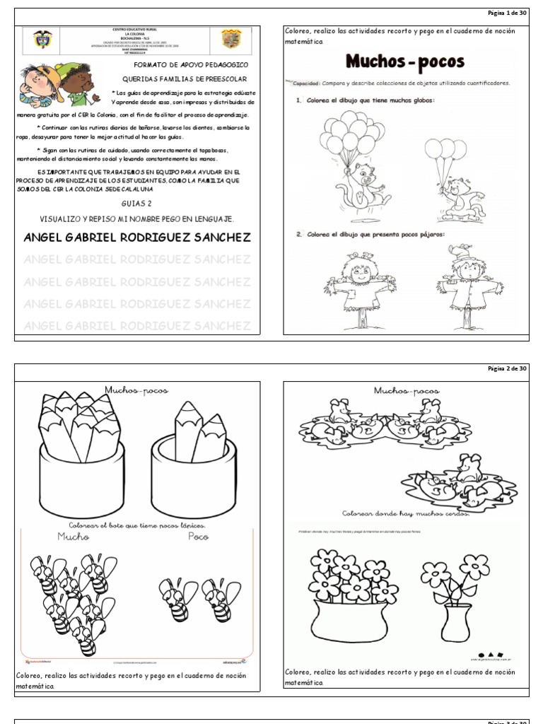 Guía de Actividades para Preescolar | PDF | Artes del Lenguaje y ...