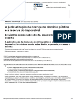 A Judicialização Da Doença No Domínio Público e A Reserva Do Impossível