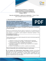 Guía de Actividades y Rúbrica de Evaluación - Unidad 1 - Tarea 2 - Taller Sobre Conceptos Básicos de La Ingeniería