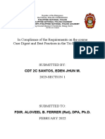 In Compliance of The Requirements On The Course Case Digest and Best Practices in The Tri-Bureau (BFP)