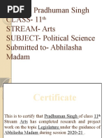 NAME-Pradhuman Singh CLASS - 11 STREAM - Arts SUBJECT - Political Science Submitted To - Abhilasha Madam