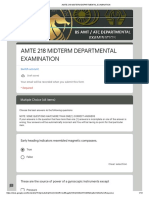 Amte 218 Midterm Departmental Examination: Switch Account