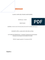 Actividad 4. Evaluación de Una Inversión Realizada en Tecnología en Una Institución de Salud MARIA DEL ROSARIO