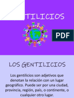 Gentilicios Clase de Español