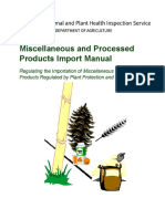 Miscellaneous and Processed Products Import Manual