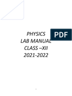 Physics Lab Manual Class - Xii 2021-2022