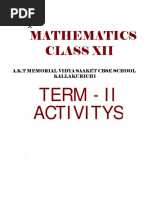 Activities - Mathematics - Class XII