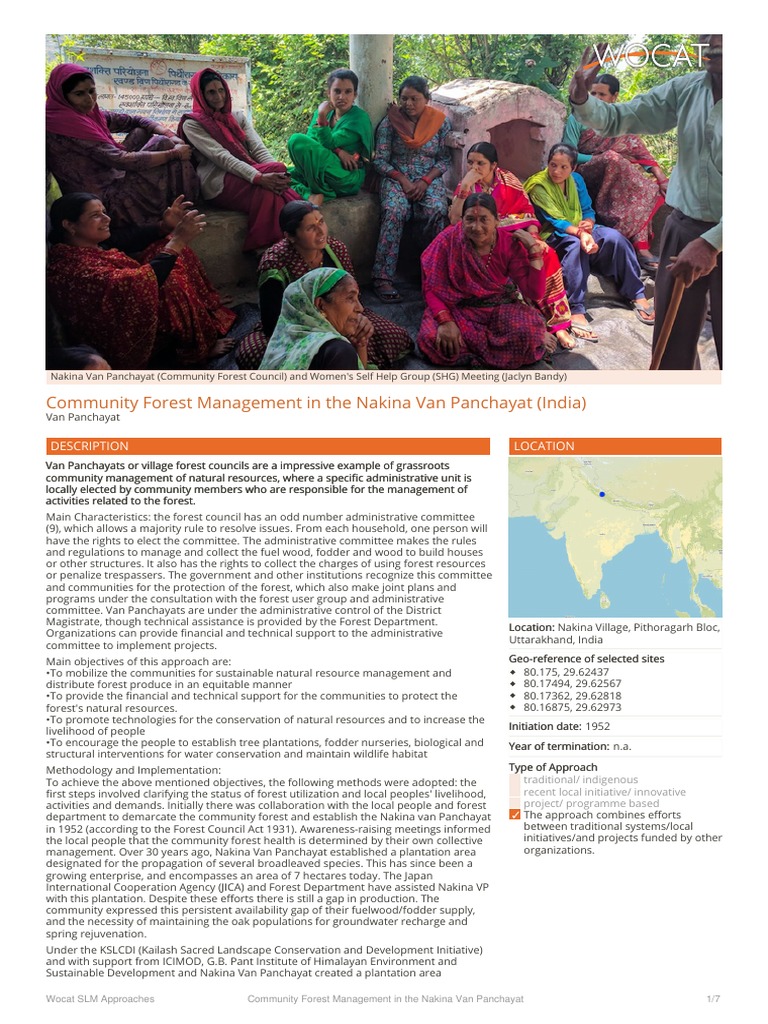 Community Forest Management in The Nakina Van Panchayat (India) | PDF ...