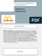 Report On Mcdonalds: Introduction To Marketing Management