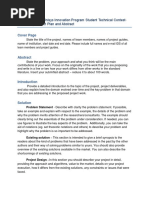 Cover Page: Template For The Unisys Innovation Program Student Technical Contest-Preliminary Project Plan and Abstract