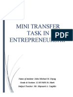 Mini Transfer Task in Entrepreneurship