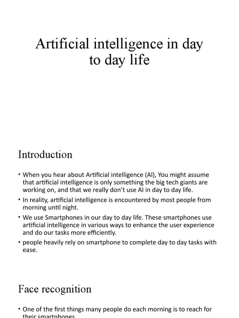 AI in Everyday Life: Daily Applications | PDF | Artificial Intelligence ...