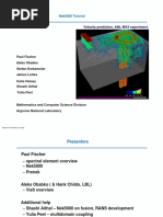 Nek5000 Tutorial: Velocity Prediction, ANL MAX Experiment