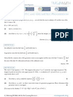 Rithmetic and Eometric Rogression: Topical Worksheet: Arithmetic and Geometric Progressions
