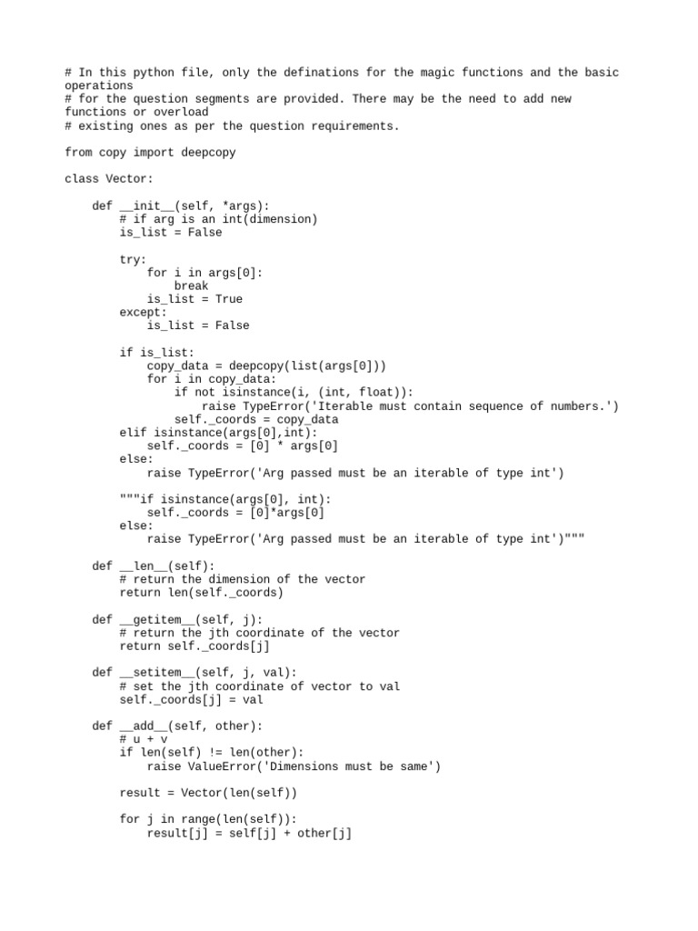 Vector Class | PDF | Computer Programming | Computer Science