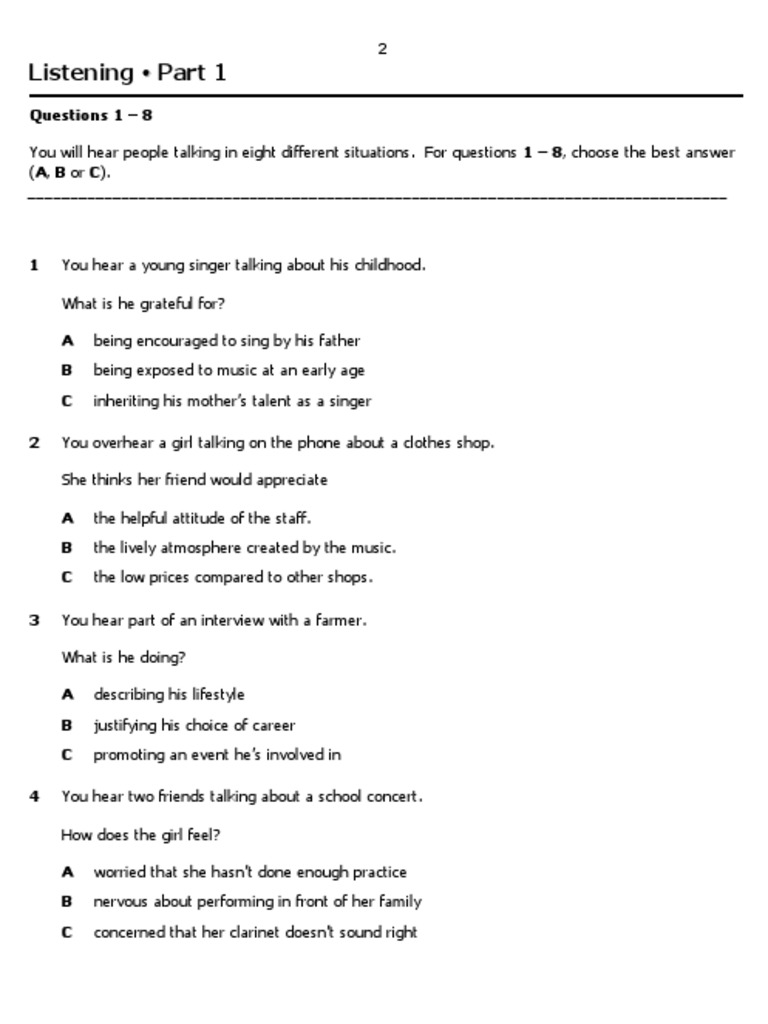B2 Test 1 Listening Pdf