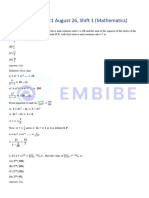 JEE Main 2021 August 26, Shift 1 (Mathematics)