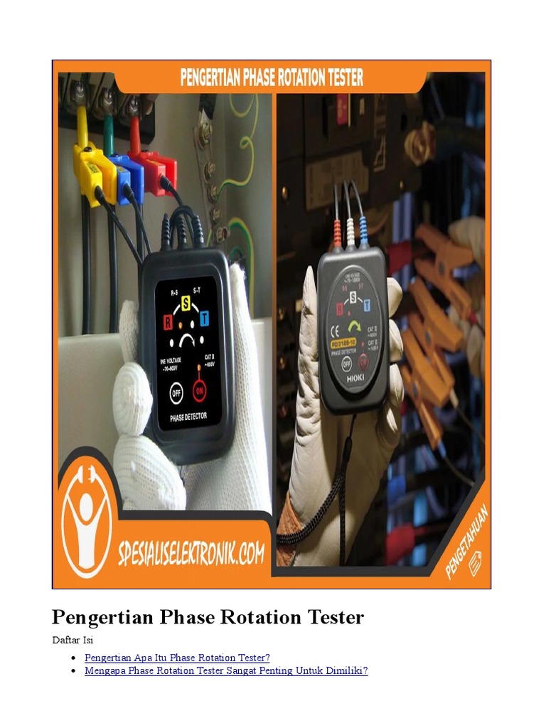Pentingnya Phase Rotation Tester | PDF | Sains & Matematika | Teknologi ...