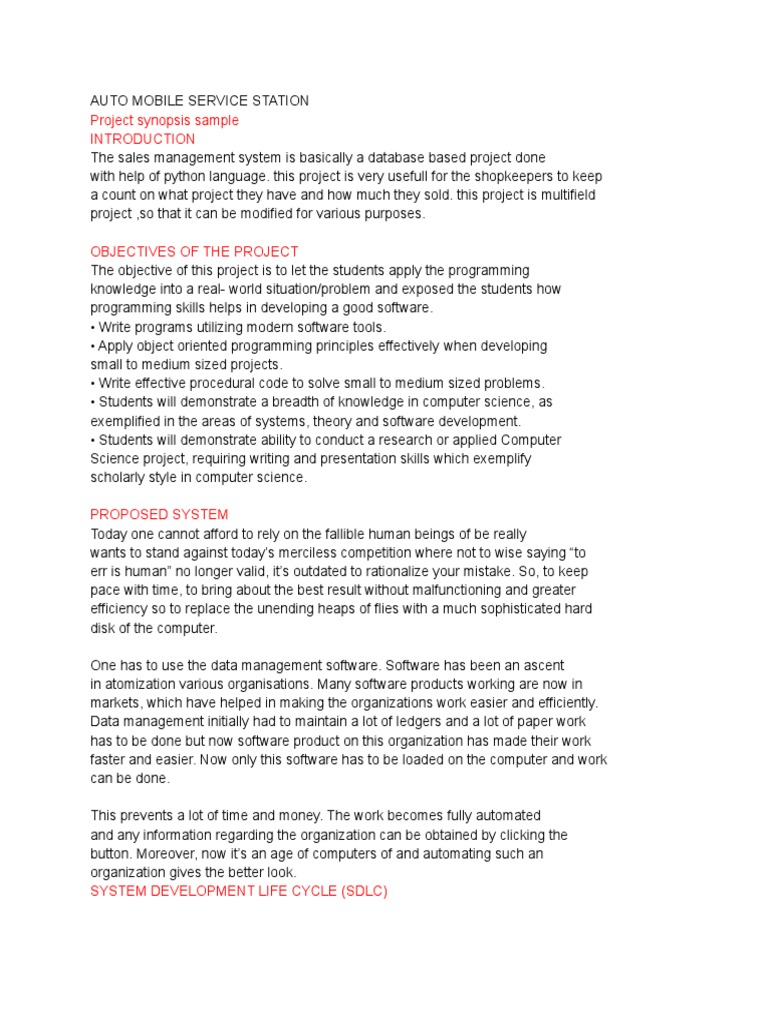 Project Synopsis Sample | PDF | Software Testing | Project Management