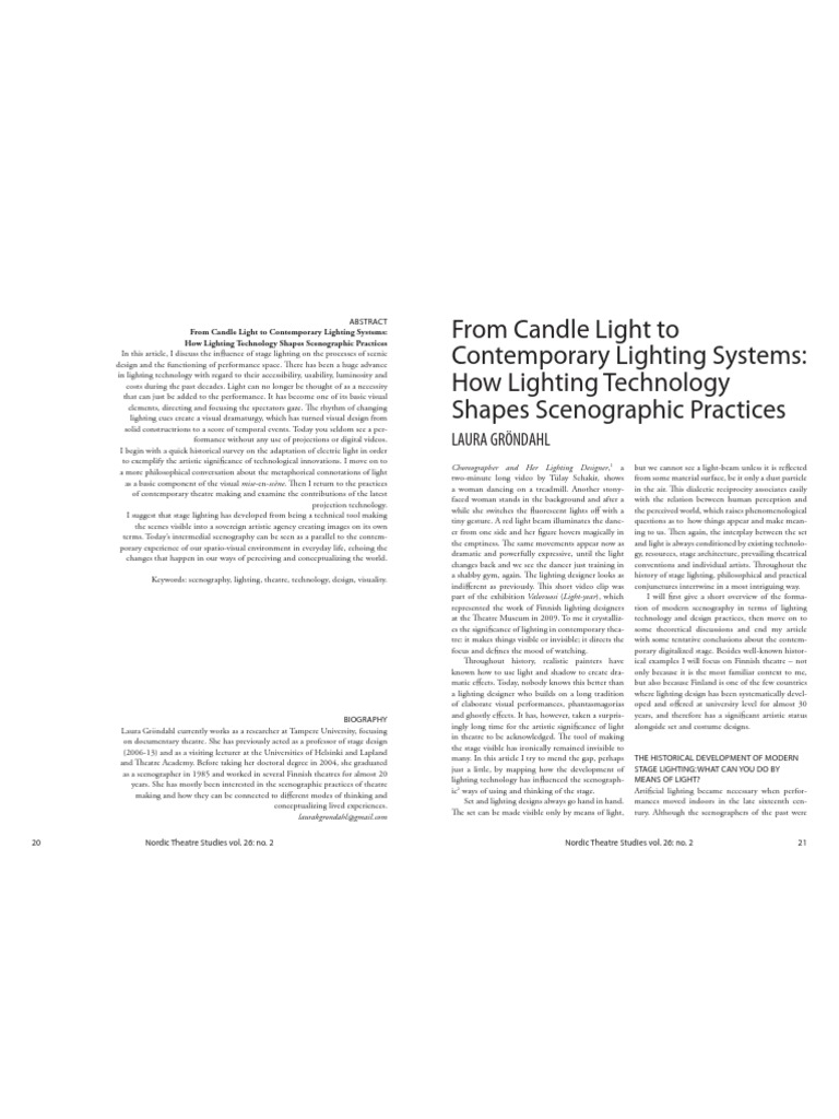Lighting's Impact on Scenography | PDF | Mind | Lighting