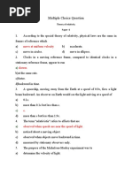 Semistor - VI Physics Paper IV Theory of Relativity-1