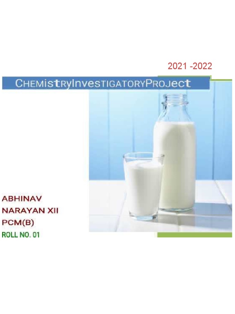 Amount of Casein in Milk Chemistry Project Cbse Class 12 | PDF ...