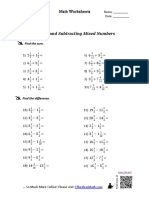 Adding and Subtracting Mixed Numbers: Math Worksheets