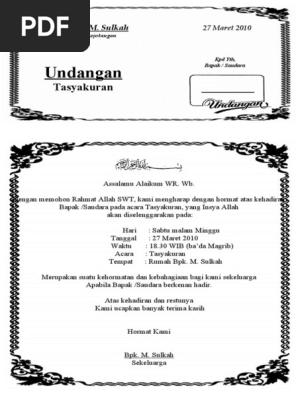 Undangan Tasyskuran
