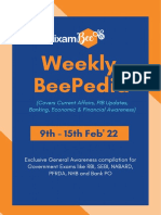 Weekly Current Affairs PDF - General Knowledge For This Week 9th February - 15th February 2022 - Ixambee Beepedia