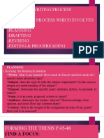 Chapter 2: Writing Process Writing Is A Process Which Involves Four Steps: - Planning - Drafting - Revising - Editing & Proofreading