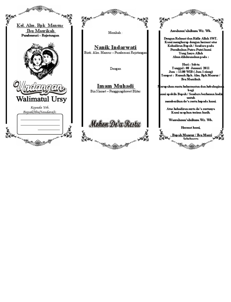 Undangan Walimatul Ursy