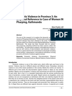 Domestic Violence in Province 3: An Empirical Reference To Case of Women IN Pharping, Kathmandu