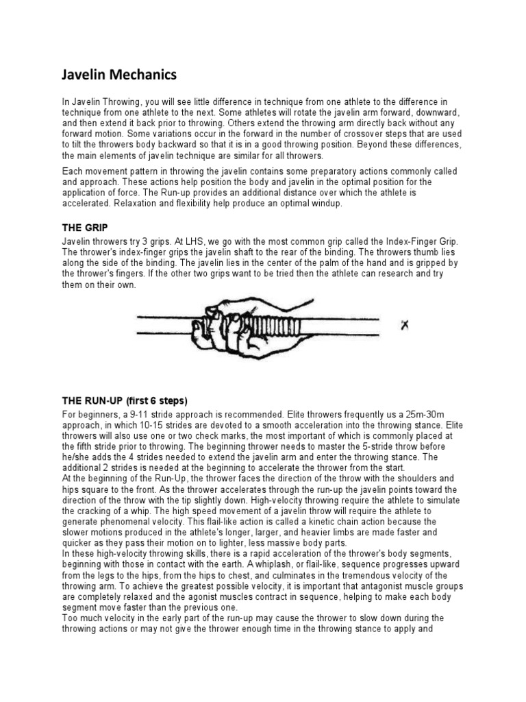 Javelin Mechanics The Grip PDF Anatomical Terms Of Motion Musculoskeletal System