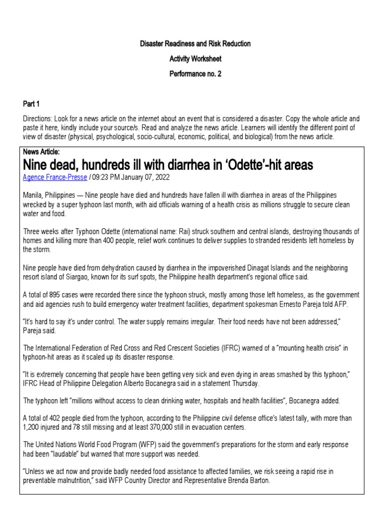 Disaster Readiness and Risk Reduction | PDF | Disasters | Tropical Cyclones