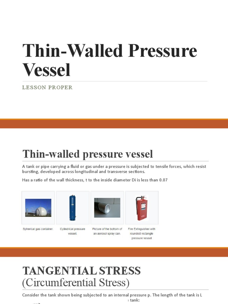 Thin-Walled - Thick Walled Pressure Vessel | PDF | Stress (Mechanics ...