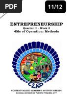 Entrepreneurship: 4Ms of Operation: Methods