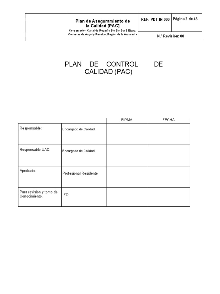 Plan de Aseguramiento de La Calidad (PAC) ANGOL | PDF | Calidad ...