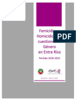 Informe Femicidios REJUCAV 2016 - 2022