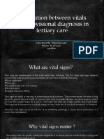 Correlation between vitals and provisional diagnosis in tertiary 