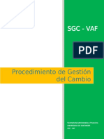 Procedimiento de Gestion de Cambios